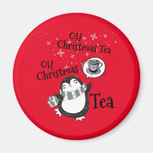Oh jul Tea Penguin Älskare - Tea Drinker Magnet
