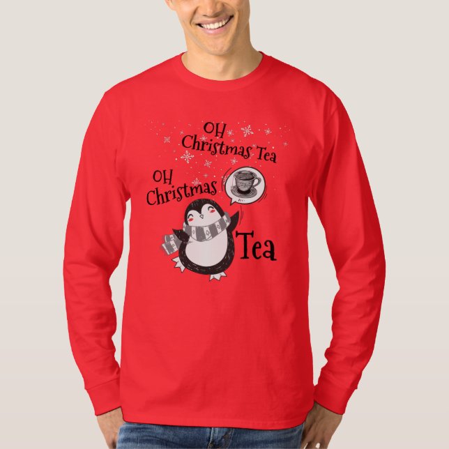 Oh jul Tea Penguin Älskare - Tea Drinker T Shirt (Framsida)