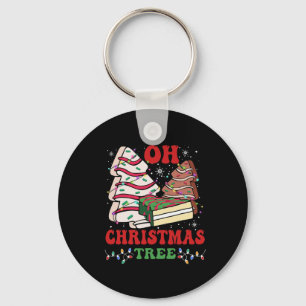 Oh Julgran Cake Julafton Ljus Funny Matching Nyckelring