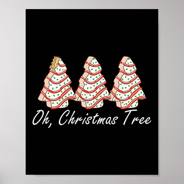 Oh Julgran Julafton Träd Cakes Helgdag Pajamas Poster (Framsidan)