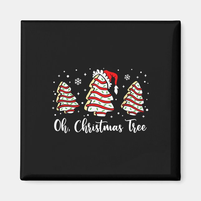 Oh Julgran Santa Hat Cakes Debbie Funny Xma Magnet (Framsidan)