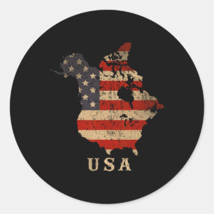 Oh Kanada! Kanada Och Usa Karta - Annex Amerikas 5 Runt Klistermärke