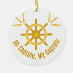 Oh kapten, min kapten julgransprydnad keramik