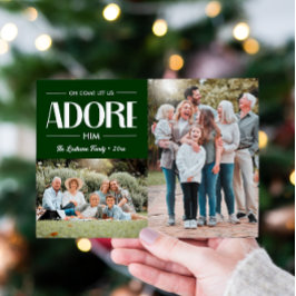 Oh Kom Låt oss Adore GRÖNT Christian 2 Photo Julkort