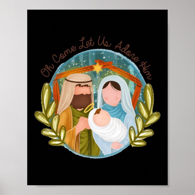 Oh Kom Låt oss Adore Him Ba Poster (Framsidan)
