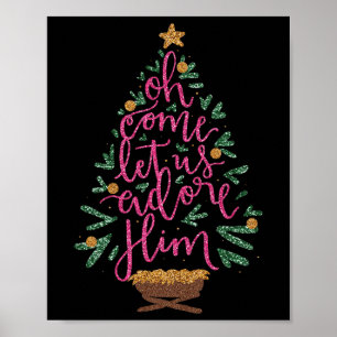 Oh Kom Låt oss Adore Him Jesus Kristus Poster