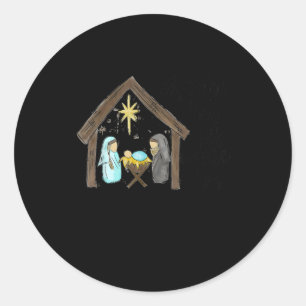 Oh Kom Låt oss Adore honom julkljuny Jesus Lov Runt Klistermärke