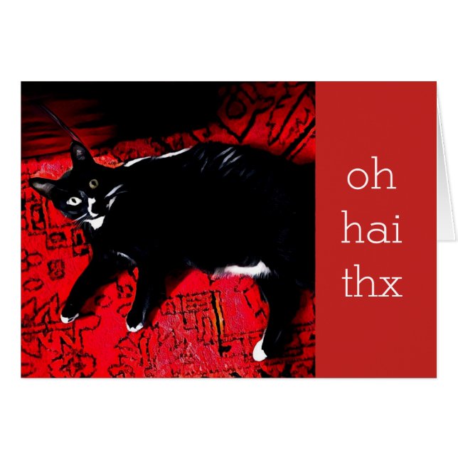 Oh kort för Hai Thx anpassadetack (Framsidan Horizontal)