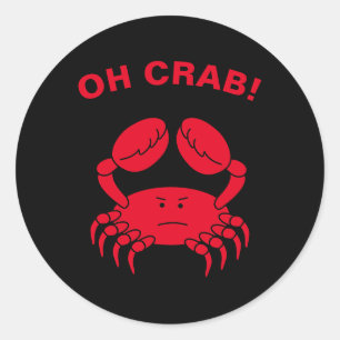 Oh Krabb Roligt Marinliv Havsdjur Krabbig Puns Runt Klistermärke