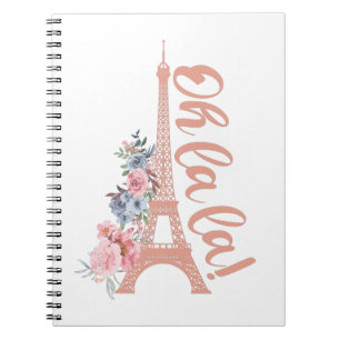 Oh La - Eiffel Torn Paris Frankrike Anteckningsbok