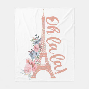 Oh La - Eiffel Torn Paris Frankrike Fleecefilt
