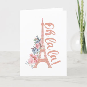 Oh La - Eiffel Torn Paris Frankrike Helgkort