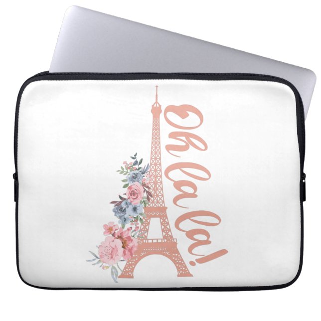 Oh La - Eiffel Torn Paris Frankrike Laptop Fodral (Framsidan)