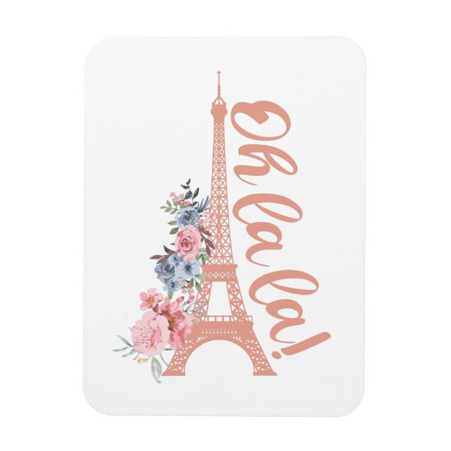 Oh La - Eiffel Torn Paris Frankrike Magnet (Vertikal)