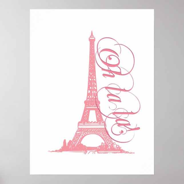 Oh La - Eiffel Torn Paris Frankrike Poster (Framsidan)