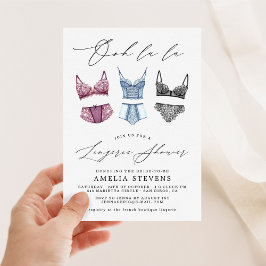 Oh La Fransk Lingerie Shower Inbjudningar