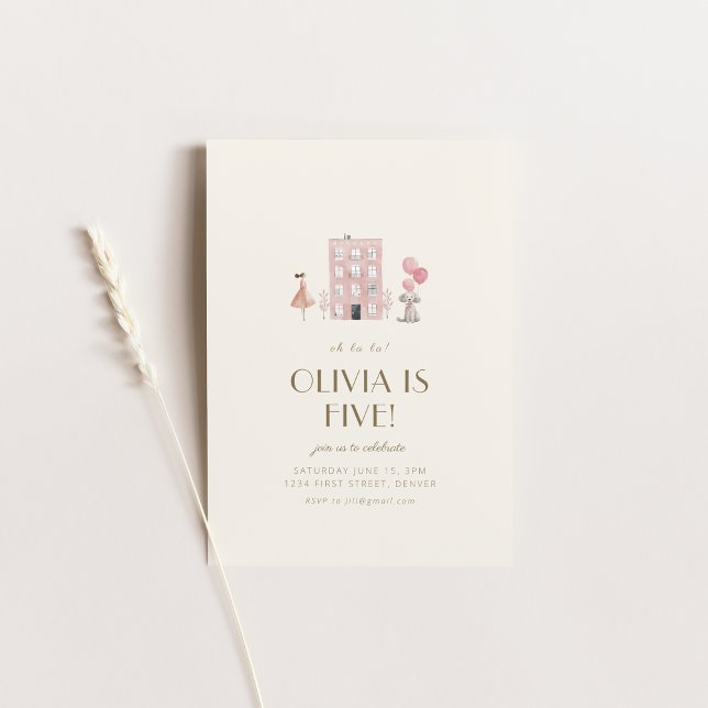 Oh La Fransk Paris Födelsedagsfest Inbjudan (Skapare uppladdad)