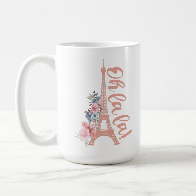 Oh La La - Eiffel Tower Paris France Kaffemugg (Vänster)