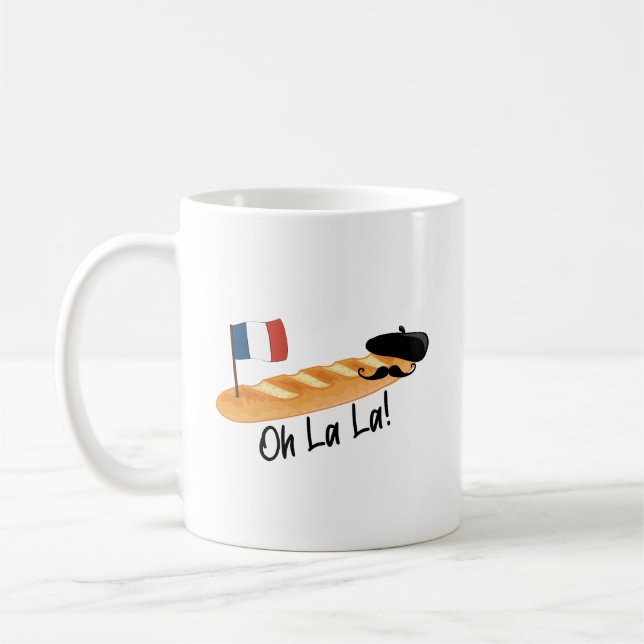 Oh La La - French Baguette - Funny Francophile Kaffemugg (Vänster)