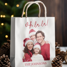 Oh La La Jul Anpassad Presentpåse Familjefoto