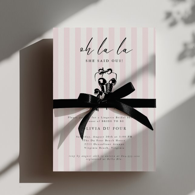 Oh La La Lingeri Bröllopsdusch Inbjudan  (Oh la la Bridal Shower Invitation)