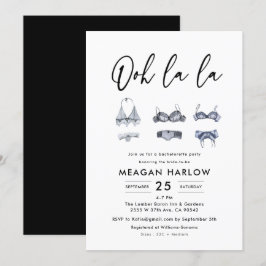 Oh La Lingerie Shower Bachelorette Party Inbjudningar