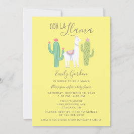 Oh La Llama Baby Shower söt gult brun enkel Inbjudningar