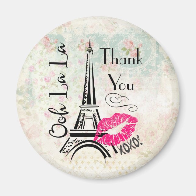 Oh La Paris Eiffel Torn Tack Magnet (Framsidan)