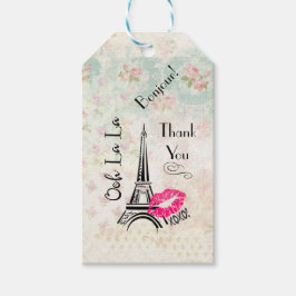 Oh La Paris Eiffel Torn Tack Presentetikett