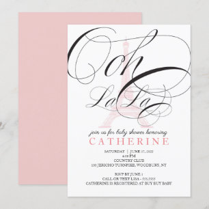 Oh La Paris Frankrike Baby Shower-inbjudan Inbjudningar