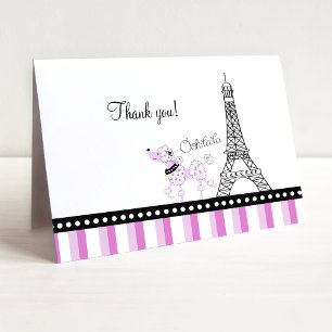 Oh La Paris Fransk Pudel Eiffel Tack Kort