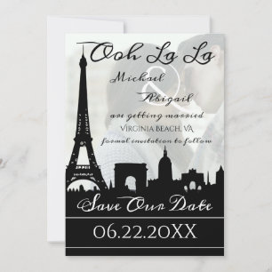 Oh La Paris Skyline Anpassningsbar Photo Spara Datumet