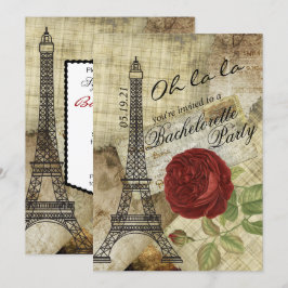 Oh la - Paris Styled Bachelorette Party Inbjudningar