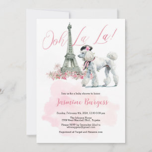 Oh La Pudel Paris Baby Shower-inbjudan Inbjudningar
