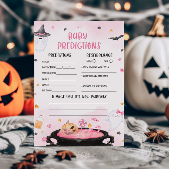 Oh Lakan Ghoul Halloween Baby Predictions Game (Pink Oh Sheet Baby Shower Baby Predictions Game)