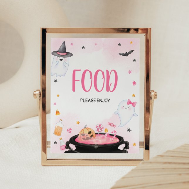 Oh Lakan Ghoul Halloween Baby Shower Food Poster (Pink Oh Sheet Baby Shower Food Sign)