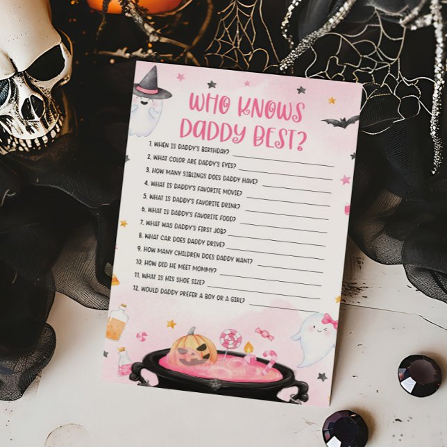Oh Lakan Ghoul Halloween som känner pappa Best Gam (Pink Oh Sheet Baby Shower Who knows Daddy Best Game)
