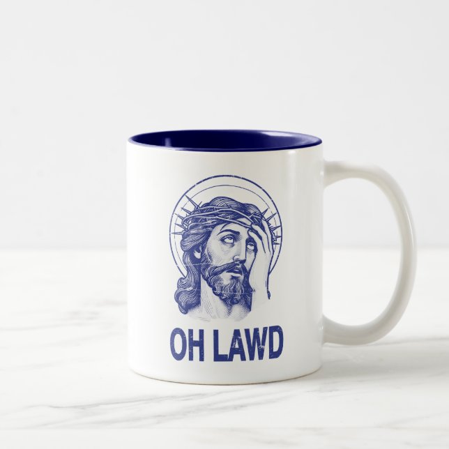 Oh Lawd Funny Jesus Två-Tonad Mugg (Höger)