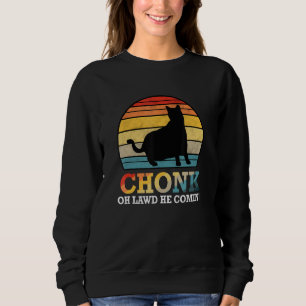 Oh Lawd he Comin Chonk Cat Meme Retro Stil Chonk T Shirt