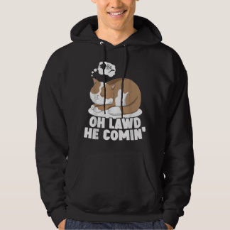 Oh Lawd he Comin' Chonk Cat Meme Tjock Kattunge Ki Hoodie