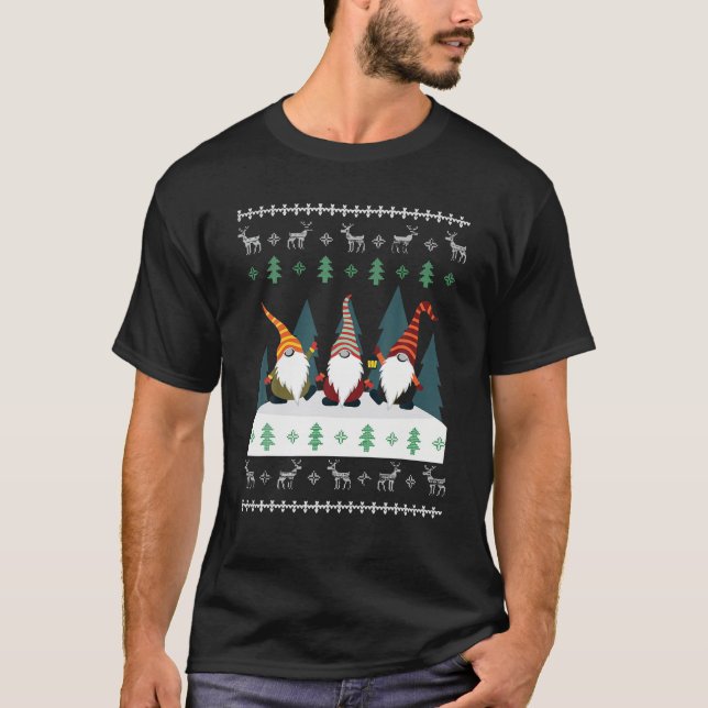 Oh Liftmas Träd Kettlebell Gym Ugly Jul Swea T Shirt (Framsida)