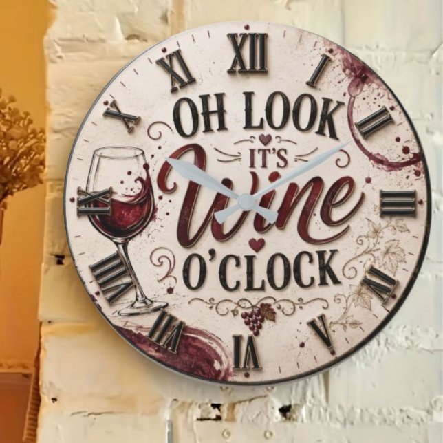 Oh Look It's Wine O'Clock Stor Klocka (Skapare uppladdad)