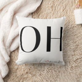 OH Minimal Typography Throw Pillow Kudde