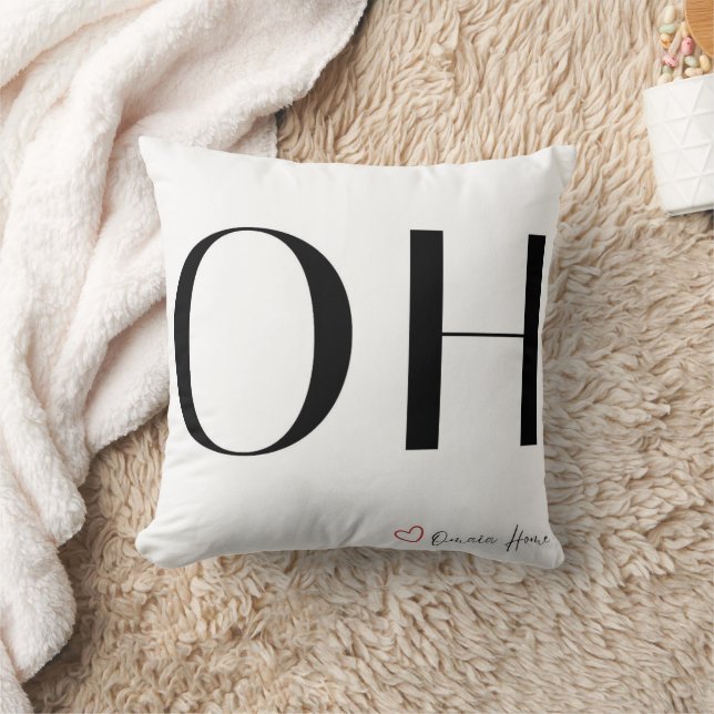 OH Minimal Typography Throw Pillow Kudde (Filt)