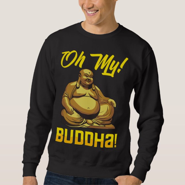 Oh My Buddha Buddhist  Meditation & Mindfulness Lång Ärmad Tröja (Framsida)