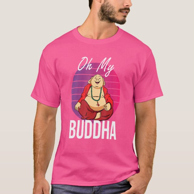 Oh My Buddha Meditate Buddhism Retro T Shirt (Framsida)