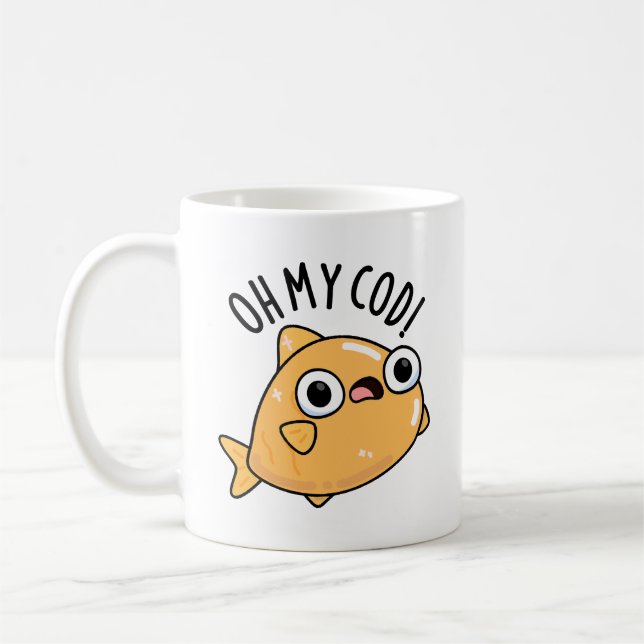 Oh My Cod Rolig Fisk Puns  Kaffemugg (Vänster)