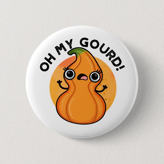 Oh My Gourd Funny Veggie Pun Knapp (Framsida)