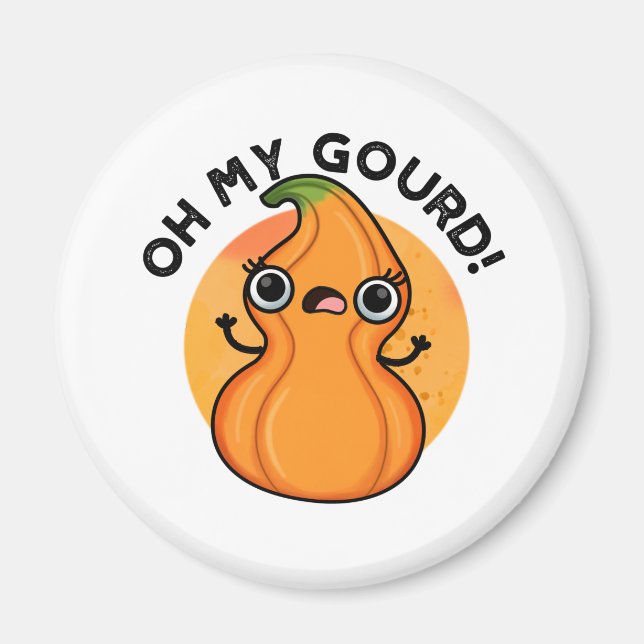 Oh My Gourd Funny Veggie Pun Magnet (Framsidan)