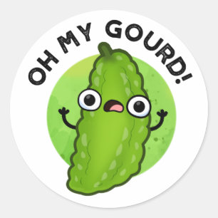 Oh My Gourd Funny Veggie Pun Runt Klistermärke